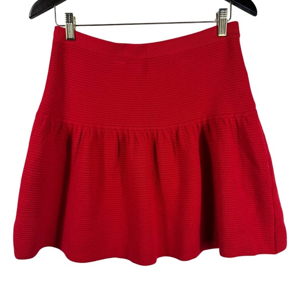 Cynthia Rowley Dresses & Skirts - Cynthia Rowley Red A-Line Ribbed Skirt Size Medium‎ Women's Stretch Waist